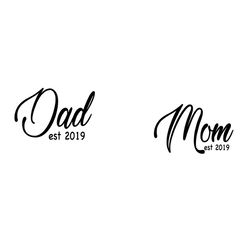 dad and mom est 2019 svg files for silhouette, files for cricut, svg, dxf, eps, png instant download