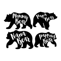 family bear svg files for silhouette, files for cricut, svg, dxf, eps, png instant download