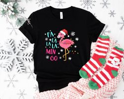 fa la la la mingo shirt, flamingo christmas lights shirt