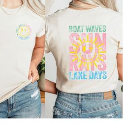 boat waves sun rays lake days shirt, retro summer shirt