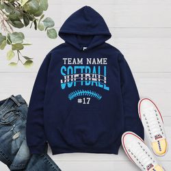 custom softball hoodie, personalized softball sweatshirt