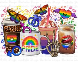 lgbtq pride coffee cups png sublimation