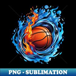 abstract burning basketball ball - digital sublimation download file