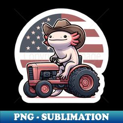 cute axolotl patriot ride - americana tractor tee