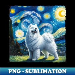 starry samoyed dog portrait - pet portrait