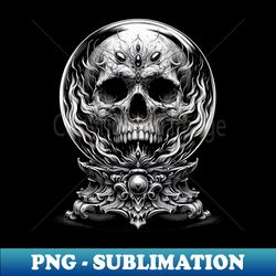 crystal ball and skull - premium png sublimation file