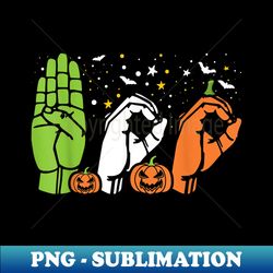 boo hands american sign language asl halloween pride - high-resolution png sublimation file
