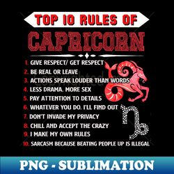 capricorn zodiac birthday top 10 rules of capricorn funny - vintage sublimation png download
