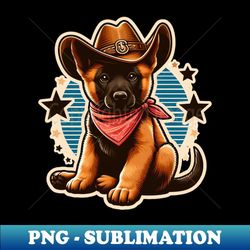 belgian malinois cowboy puppy - trendy sublimation digital download