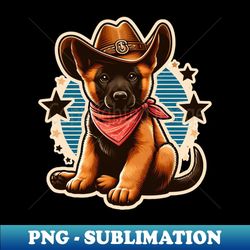 Belgian Malinois Cowboy Puppy - Trendy Sublimation Digital Download