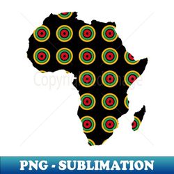 african map with circle patterns in african colors - instant sublimation digital download