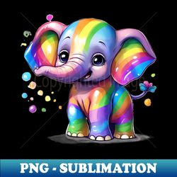 rainbow baby elephant - artistic sublimation digital file
