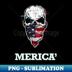merica biker skull american flag bandana 4th of july - instant sublimation digital download