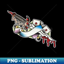 dagger and dice tattoo design - digital sublimation download file