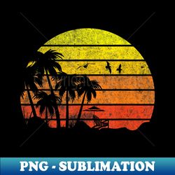 palm trees sunset - summer vacation retro vintage style 70s