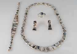 elegant sterling silver jewelry set adorned with genuine dendritic agate