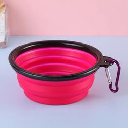 pet dog collapsible bowl folding 350ml silicone bowl outdoor travel portable puppy food container feeder dish bowl pet d