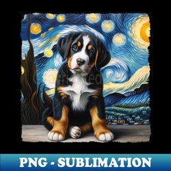 starry greater swiss mountain dog portrait - dog portrait