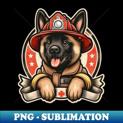 belgian malinois fire fighter - instant png sublimation download