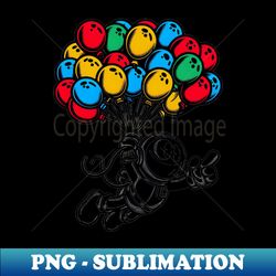 colorful air balloons astronaut - aesthetic sublimation digital file