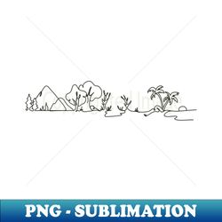 line drawing landscape - creative sublimation png download