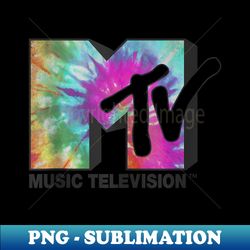 mtv logo classic tie dye - exclusive png sublimation download