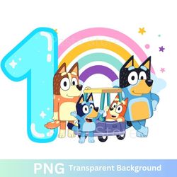 bluey 1st baby birthday png image transparent one