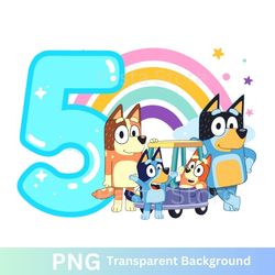 bluey 5th birthday png image transparent five