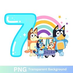 bluey 7th birthday png image transparent seven