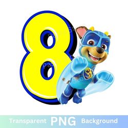 paw patrol 8th birthday png transparent eight chase