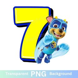 paw patrol 7th birthday png transparent seven chase