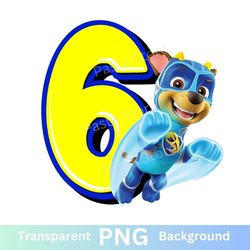 paw patrol 6th birthday png transparent six chase