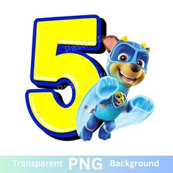 paw patrol 5th birthday png transparent five chase