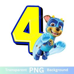 paw patrol 4th birthday png transparent four chase