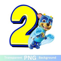 paw patrol 2nd birthday png transparent two chase
