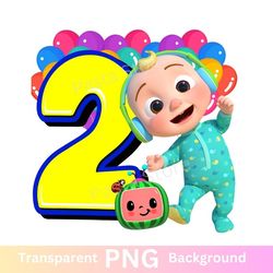 cocomelon 2nd birthday png transparent baby two