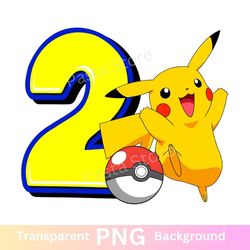 pikachu pokemon 2nd birthday png image baby two