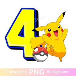 pikachu pokemon 4th birthday png image four