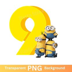 minions 9th birthday png transparent image nine