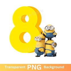 minions 8th birthday png transparent image eight