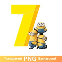 minions 7th birthday png transparent image seven