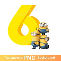 minions 6th birthday png transparent image six