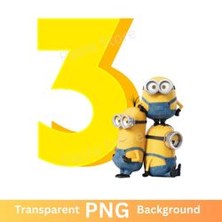 minions 3rd birthday png transparent image three