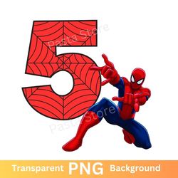 spiderman 5th birthday png transparent image five