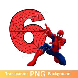 spiderman 6th birthday png transparent image six