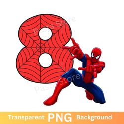 spiderman 8th birthday png transparent image eight