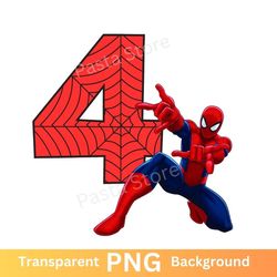 spiderman 4th birthday png transparent image four