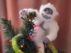 abominable snowman tree topper personalized yeti with star christmas decor tree toppers yeti christmas ornament