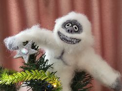 christmas tree topper abominable snowman tree toppers christmas ornament yeti vintage christmas ornament