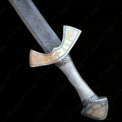 hand forged damascus, viking sword batle ready sword wedding gift, anniversary gift, gift for husband, birthday gift